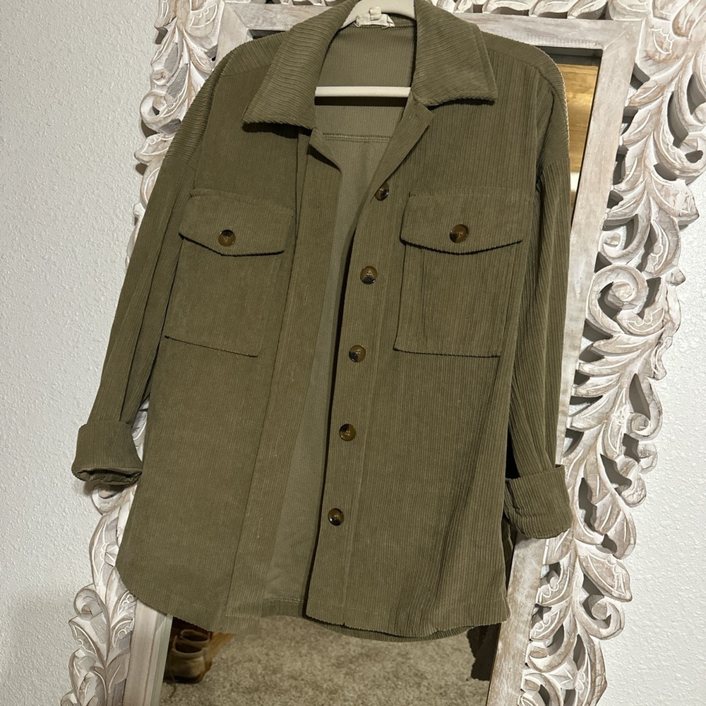 Eesome Khaki Corduroy Utility Jacket